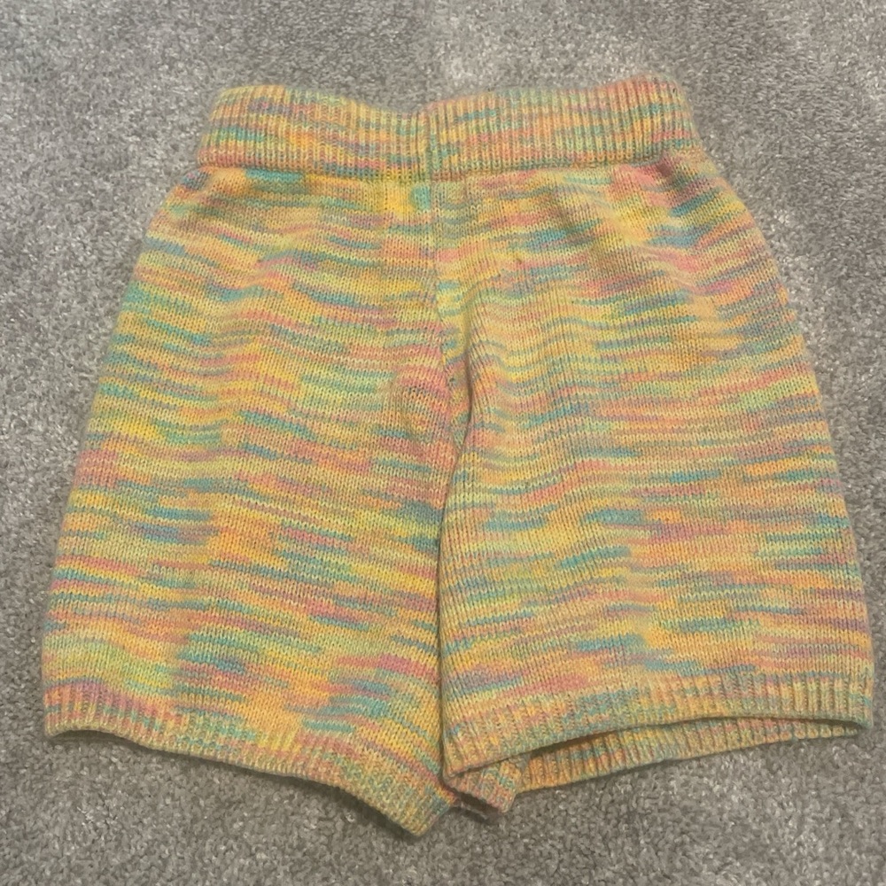 Multicolor High Waist Knit Shorts
